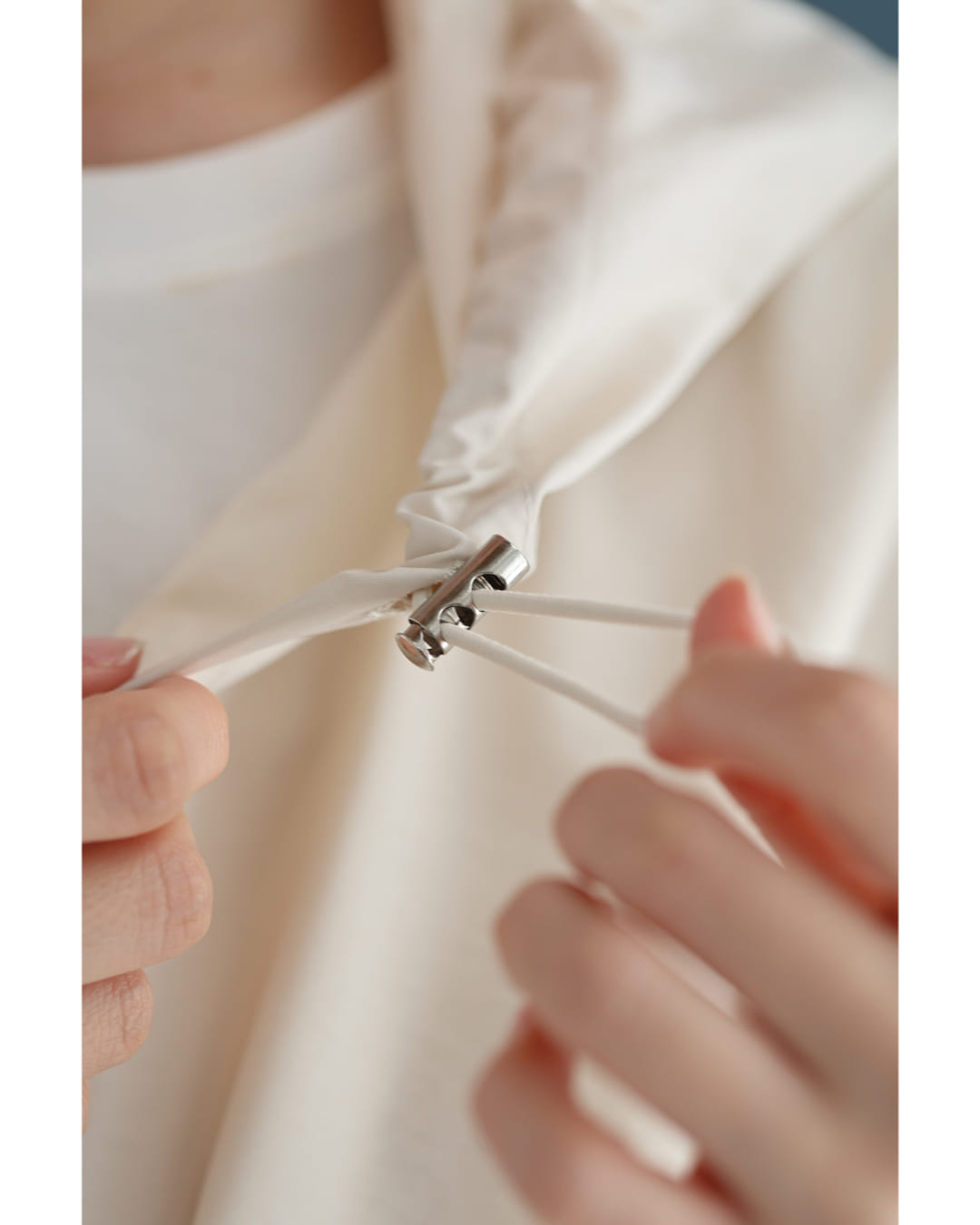 SからL対応 ウエスト絞れるレース柄刺繍のベールパーカー : CAWAII