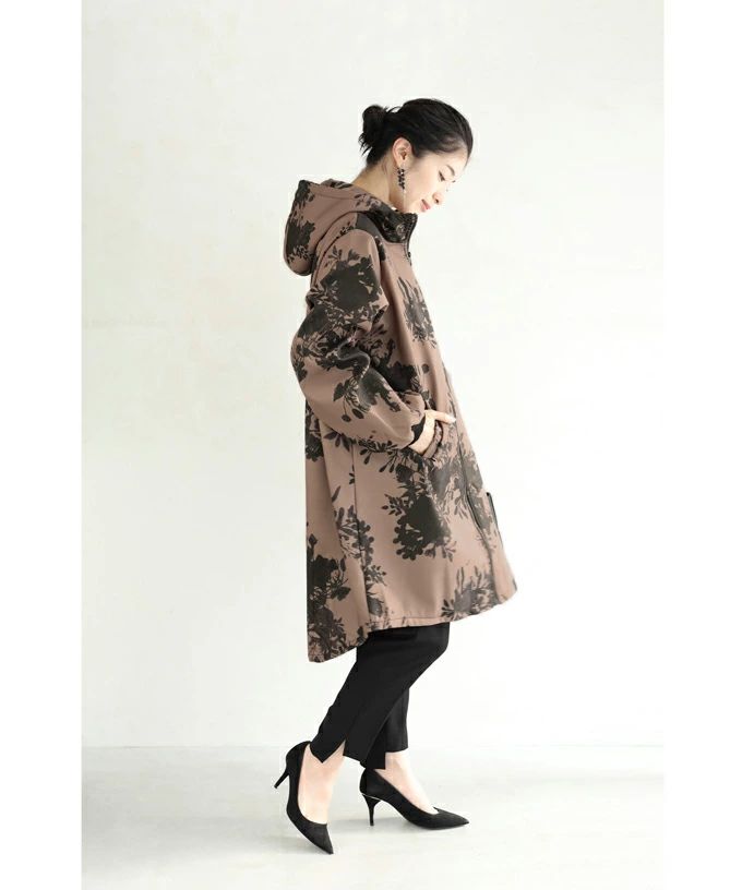 内側起毛であったかい花画ジップロングパーカー : CAWAII - 通販