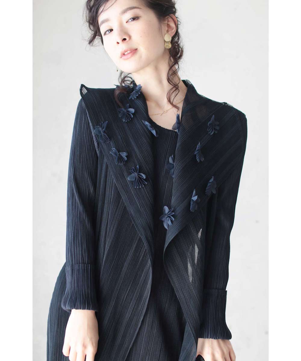 国内発送【PHASE EIGHT】レディ気分♪繊細プリーツワンピース cawaii frenchpave 花咲くショールを纏うようなアコーディオン