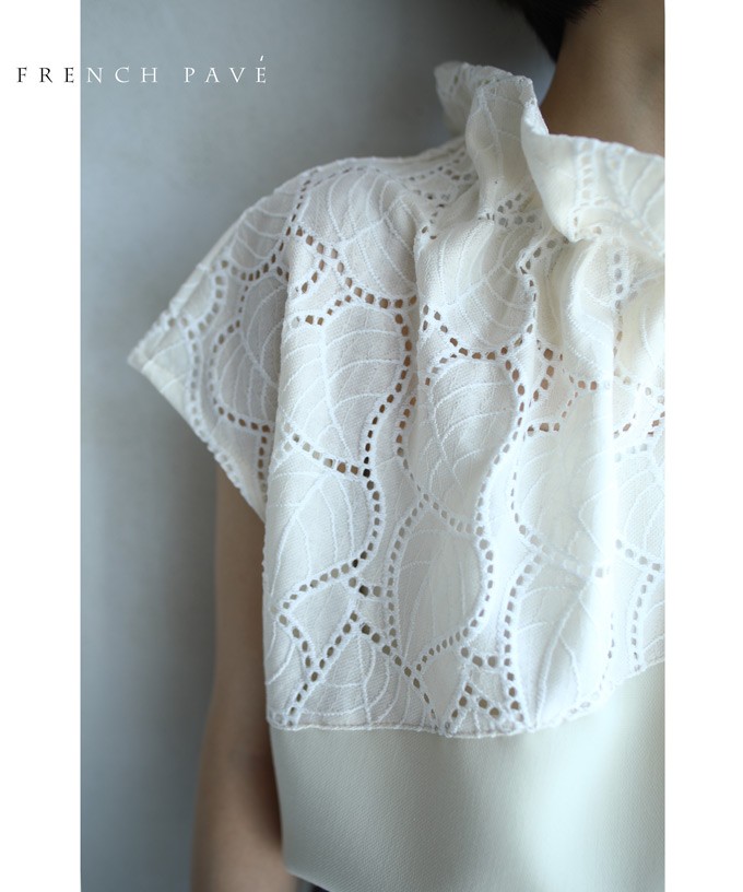 美品cawaii  French paveレースドッキングガウンLL 3L w69353ko-01.jpg