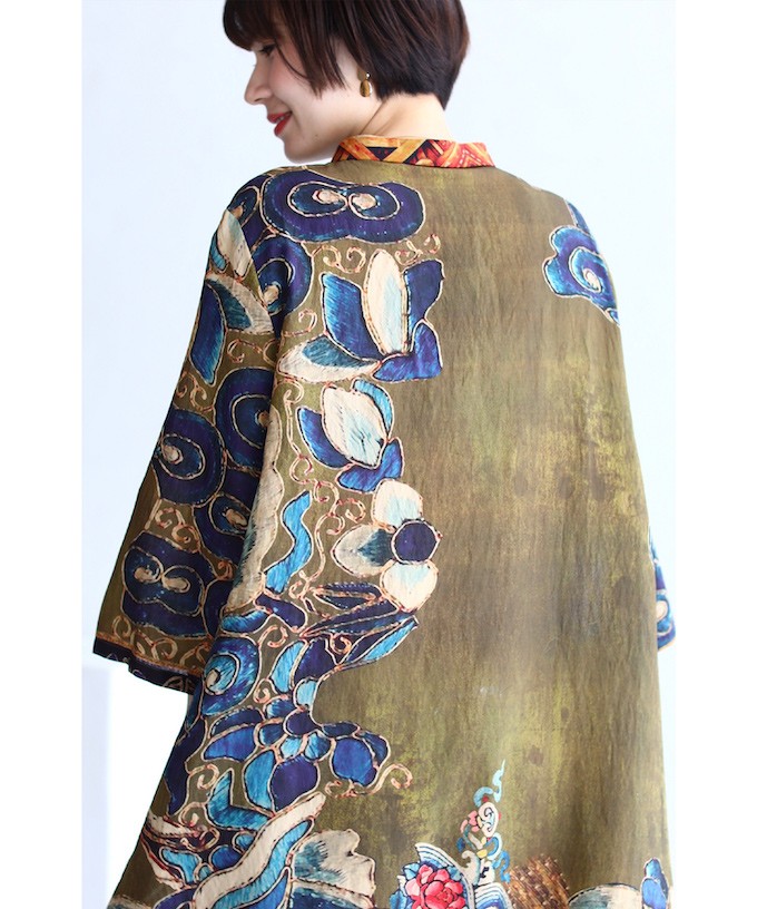 French Pave エキゾチックな柄が目を惹くロングワンピース Ml対応 Cawaii W French Pave 通販 Yahoo ショッピング