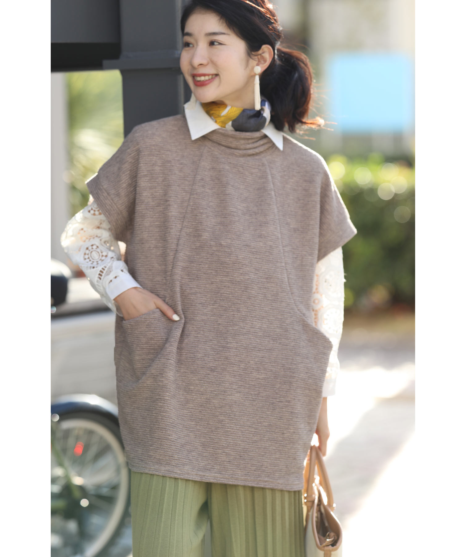 7363. 【美品】 M'S GRACY バックリボン ふんわりチュニック