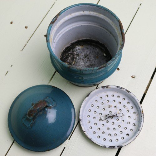 イギリス製ウェンズベリー　Epuch＆Co　ヴィンテージホーローポット　32cm アンティーク ホーロー ポット : アンティークと雑貨店FrenchFlow