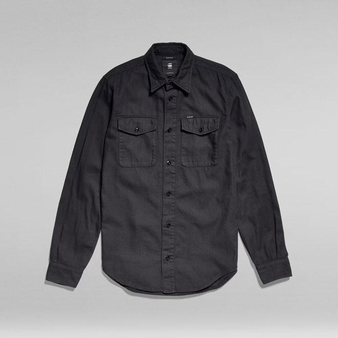 ジースター ロウ マリンスリムシャツ メンズ D20165-7647-B564 シャツ 黒 ブラック...