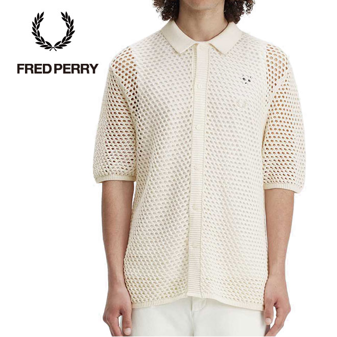 フレッドペリー ニットポロシャツ 半袖 FRED PERRY K7850 メンズ Lace Button Through Shirt サマーニット 春夏