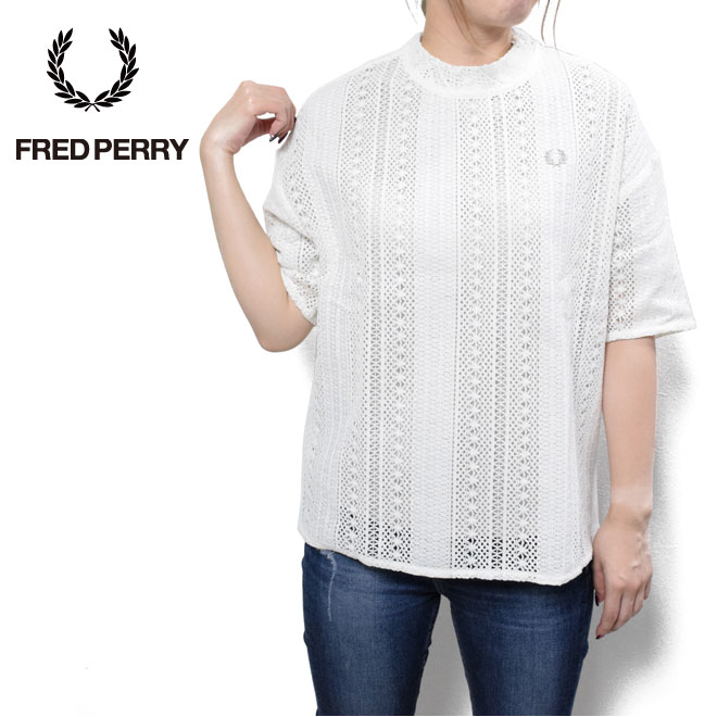 FRED PERRY フレッドペリー Tシャツ　メッシュトップス　ホワイト Mesh Knit T-Shirt(10 129：SNOW WHITE): | FRED PERRY JAPAN