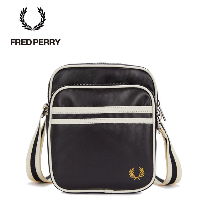 【関税込み】Fred Perry メッセンジャー バッグ & サッチェル Tumbled Leather Side Bag(1SZ 102：BLACK): | FRED PERRY JAPAN