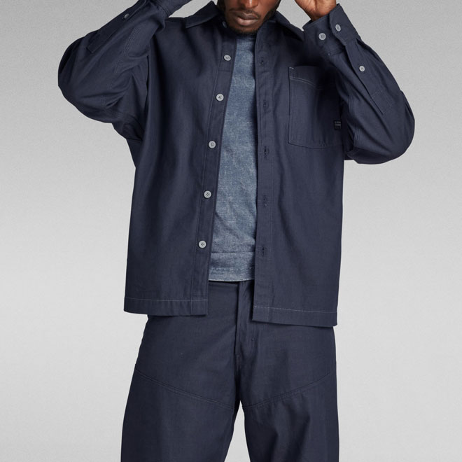G-STAR RAW レザーシャツ L 紺 24-gs0226-2-4.jpg