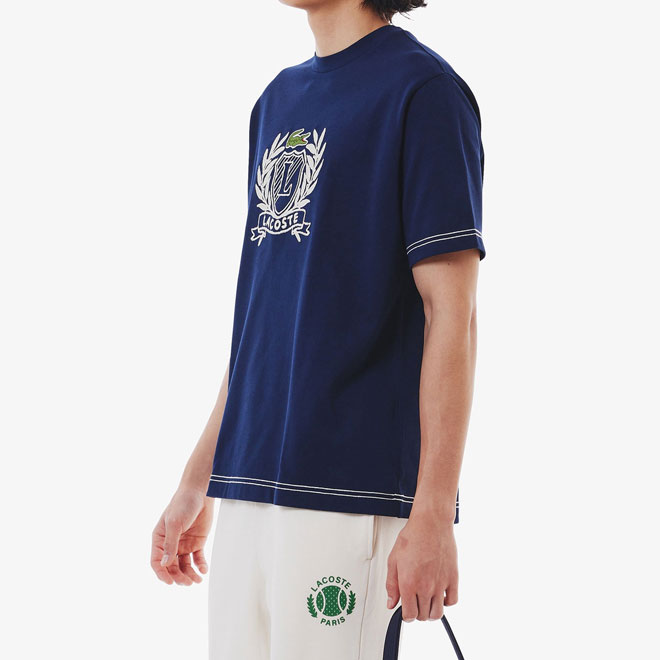 ☆LACOSTE☆ フレンチ Tシャツ ラコステ LACOSTE ハンドステッチ風フレンチグラフィックTシャツ