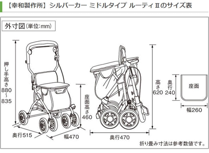 シルバーカー 北欧デザイン 幸和製作所 ルーティII ミドルタイプ 手押し車 歩行補助 座面付 大容量バッグ 買い物 送料無料  :s-1-029:フローマートYahoo!店 - 通販 - Yahoo!ショッピング