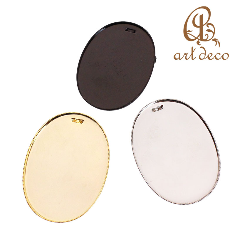 ブローチ コサージュ 楕円 10個 40mm×30mm アクセサリー パーツ ハンドメイド 材料 金具 装飾 カラワク 空枠