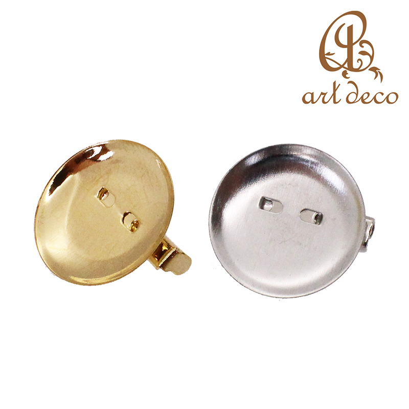 ブローチ コサージュ 円形 丸皿 20個 内径21mm アクセサリー パーツ ハンドメイド 材料 金具 装飾 カラワク 空枠