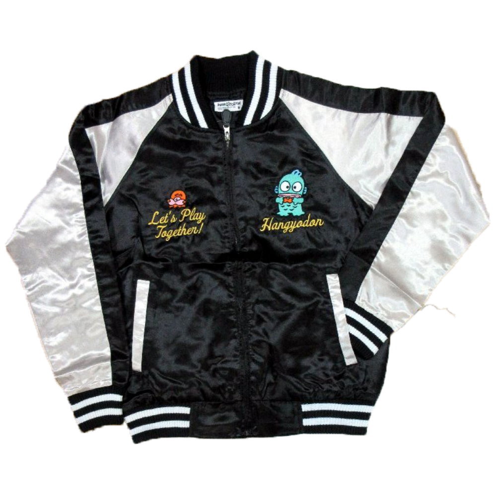 新品★春物★メンズ★Mサイズ★ハンギョドン★正規ライセンス★スカジャン 青緑 sanrio サンリオ キャラクター ハンギョドン 刺繍 スカジャン 和
