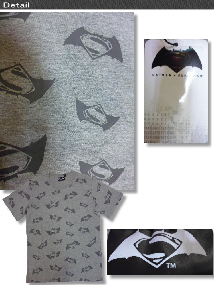 すーぱーまん バットマン VS スーパーマン アメカジ Tシャツ メンズ 半袖 総柄
