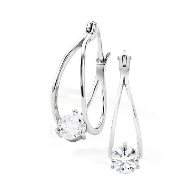 ピアス レディース ダイヤモンド Cz フープピアス プラチナ 18金 加工 アレルギー対応 ブランド E130 ニューヨークからの贈り物 通販 Yahoo ショッピング