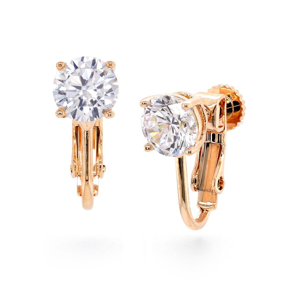 イヤリング ダイヤモンド cz プラチナ 18K 加工 ノンホールピアス アレルギー対応 ブランド | ニューヨークからの贈り物 | 02