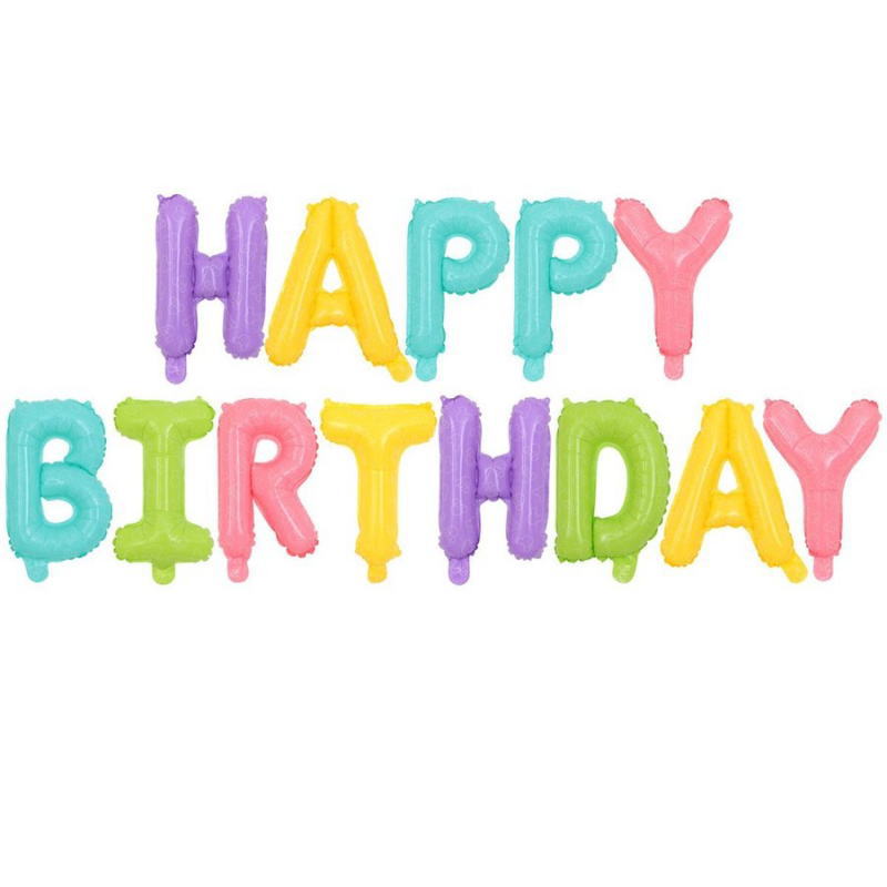 お誕生日アルミバルーン ガーランド 文字 誕生日 お祝い 風船 飾り付け