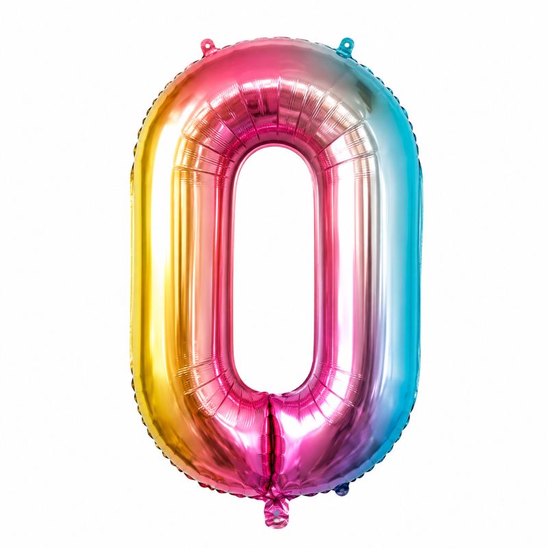 数字 バルーン 特大 誕生日 カラフル グラデーション ナンバーバルーン
