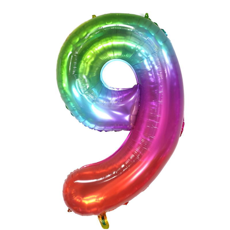 数字 バルーン 特大 誕生日 レインボー ナンバー 90cm 風船 飾り付け