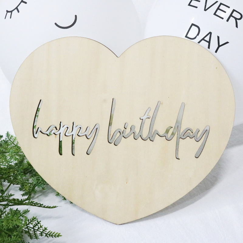 お誕生日ウッドプレート セット バルーン2個付き ハート レターバナー 木製 バナー バースデー 誕生日 飾り 飾り付け HAPPY BIRTHDAY  北欧