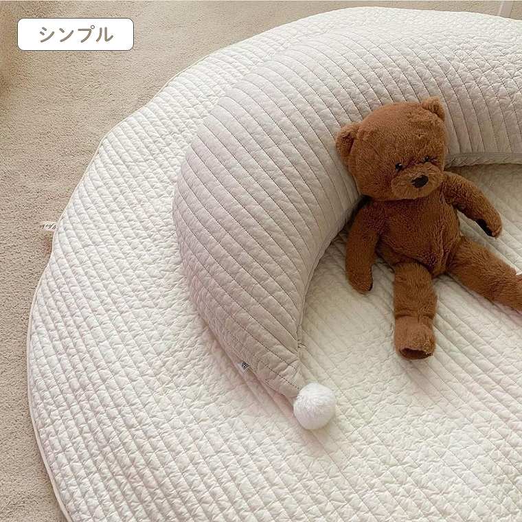 サニーマット ベビー お昼寝マット プレイマット 円形 フリル 出産祝い プレゼント マット 大判 赤ちゃん ベビーマット ギフト 寝相アート 月齢フォト_1
