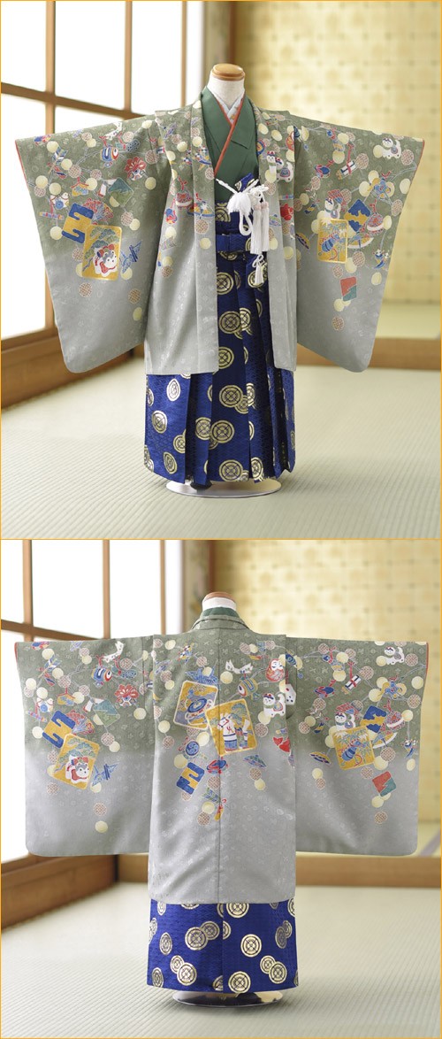 七五三 5歳 身長100cm〜110cm 男の子 レンタル グリーンぼかし祝づくし