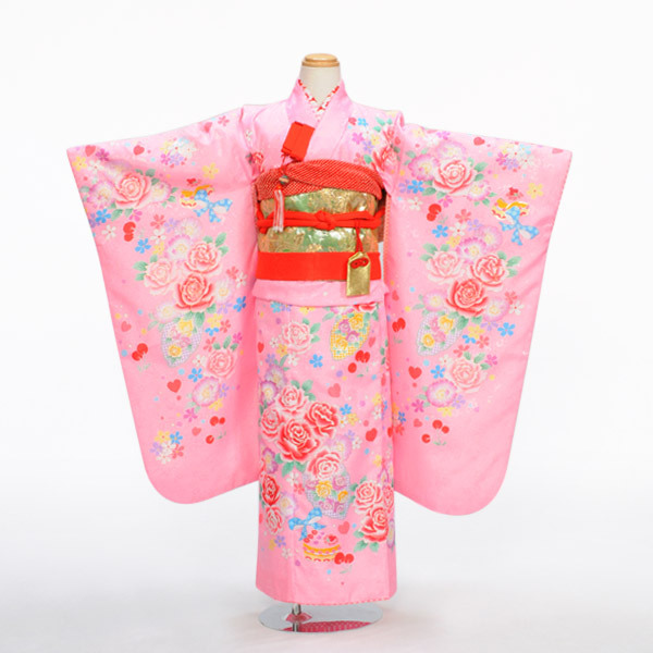 七五三 レンタル 7歳 女の子 ピンクファンタスティックバラ《身長