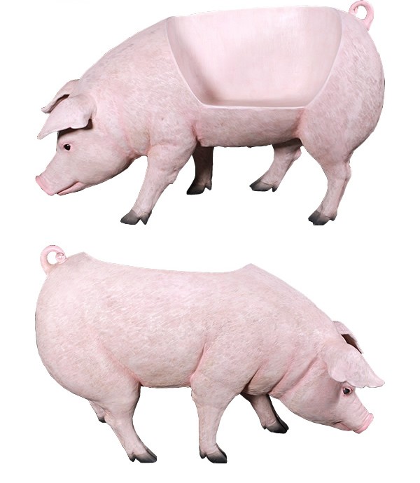 太った豚のベンチ FRPアニマルオブジェ 即納可 : 日本最大級のFRP造形