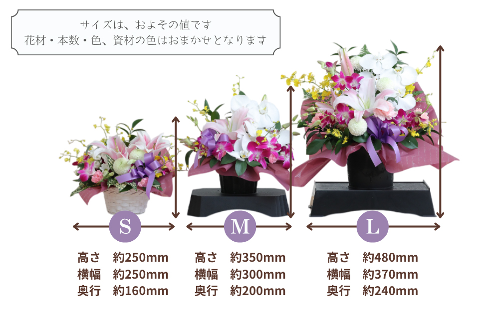 S/M/Lサイズ比較