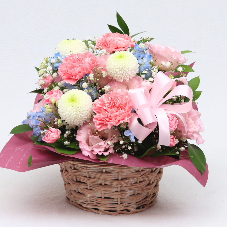 お供え 花 フラワーアレンジメント 御供 仏花 墓花 花かご 生花 可愛い
