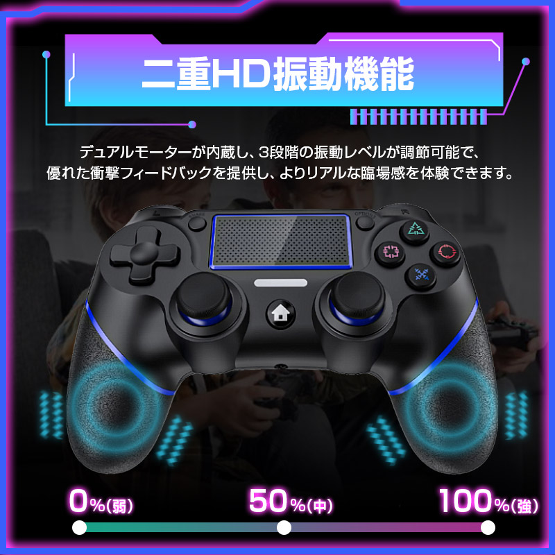 スーパーセールPS4用 コントローラー Bluetooth ダブル振動 イヤホン