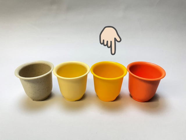 厚手のプラ鉢-ふっくら2号ミニ【オレンジ】(橙) : フラワーショップ