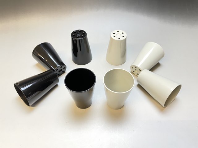 深鉢   太小２枚 セラアート長鉢-2.5号/2.5寸(当店2号)-マットな黒○ブラック(陶器風