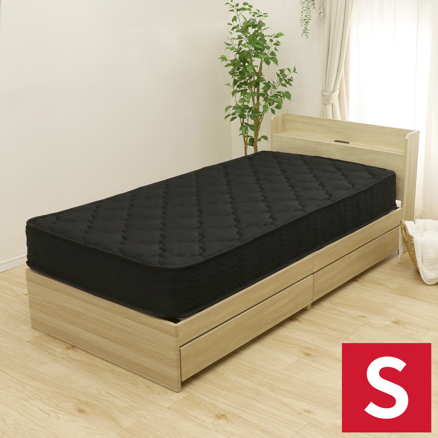 ポケットコイルマットレス シングル マットレス 寝具 厚さ20cm エッジサポート コイル スプリング 圧縮梱包 ホワイト ブラック ベッド | FREE LIFE | 02