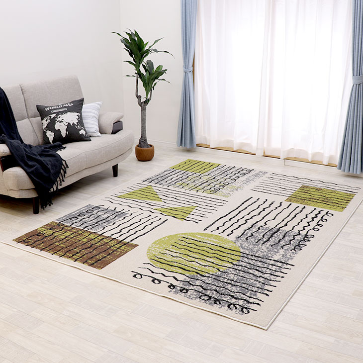 フリーリー ラグ カーペット ウィルトン織 185×185 2畳 ラグマット