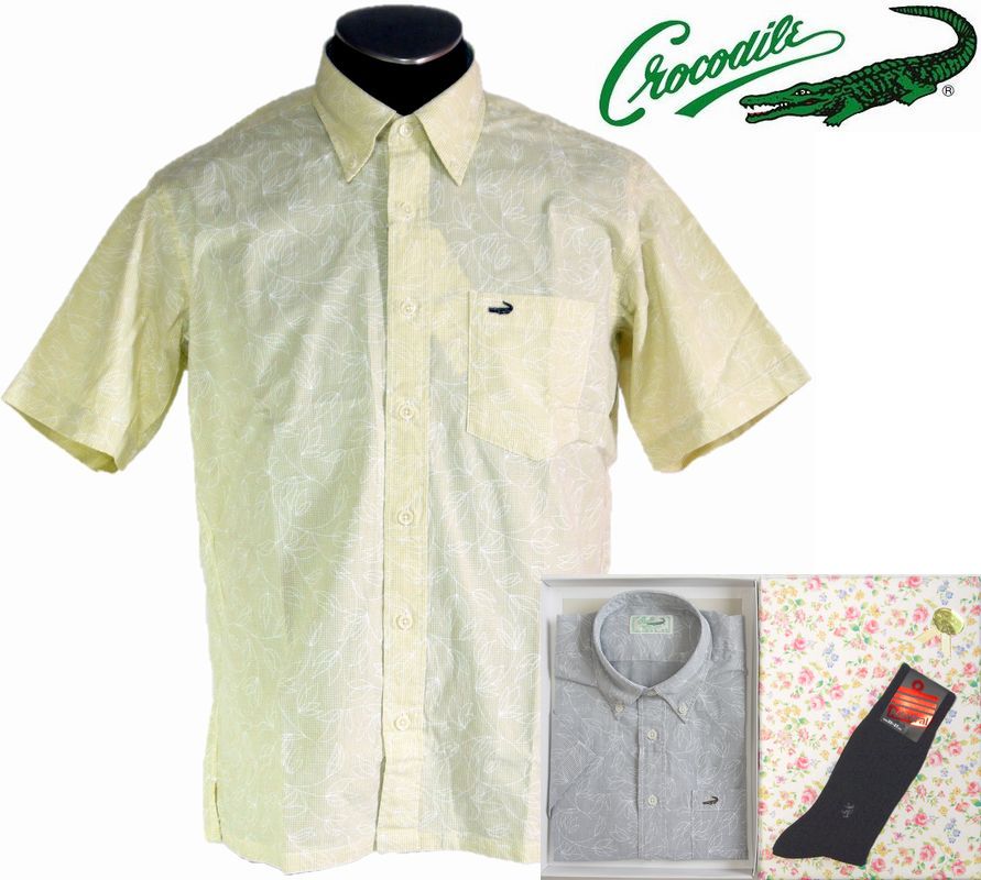 Crocodile（クロコダイル） 父の日 ギフト シャツ 半袖 ボタンダウン