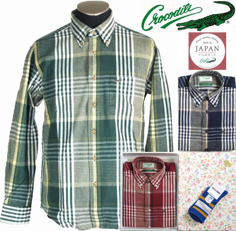 Crocodile - クロコダイル 長袖シャツ ネイビー LLサイズの通販