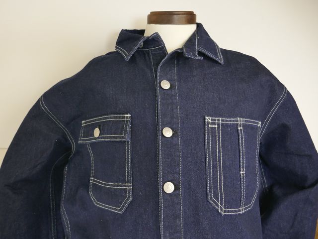 HOUSTON ヒューストン 刺繍 デニム オールインワン つなぎ L HOUSTON ビッグワークデニムオールインワン（つなぎ