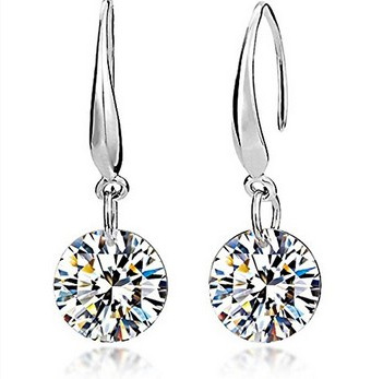 ピアス レディース 一粒石 ニッケルフリー 高級CZダイヤ プラチナ コーディング ポイント消化 スタンダード8mm 大粒 フック 爆買 アクセサリー |  | 01