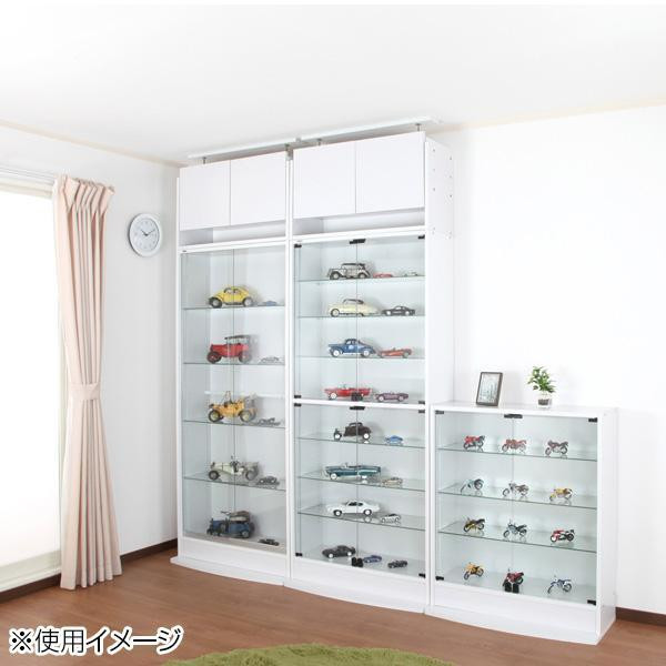 コレクションラックワイド ハイタイプ 奥行29cm本体 CR-T8329　W・ホワイト 家具 ロック付で 大切なコレクションの破損 落下を防ぎます コレクションを大切に保管する事ができ より一層 引き立つよう設計されています 7cm 上下2ヶ所