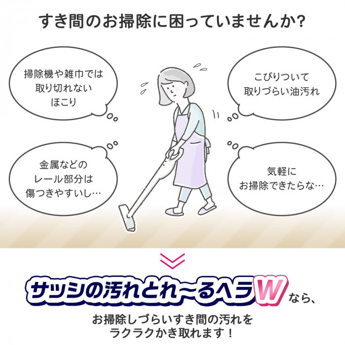 掃除機や雑巾で取り切れないほこりやこびりついた汚れに