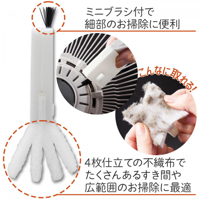 ホコリ・汚れごっそりブラシ2個組 水洗いOK 再利用可能 不織布