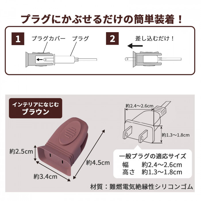 プラグにかぶせるだけの簡単装着