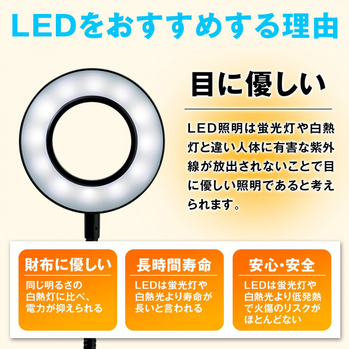 LEDは目に優しく寿命も長時間