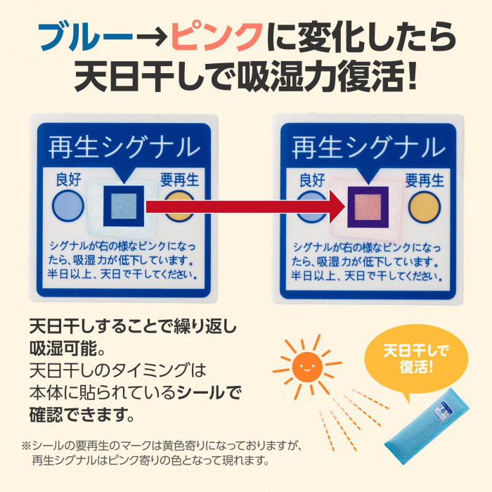 再生シグナル付きで天日干しのタイミングが分かる