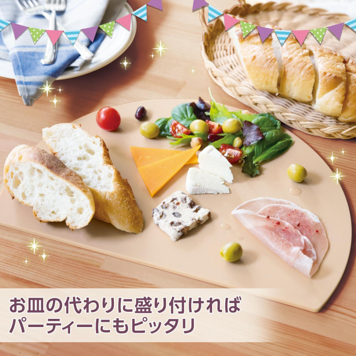 楕円形の抗菌まな板 かまぼこ型 食洗機対応 熱湯消毒 漂白OK 耐熱温度