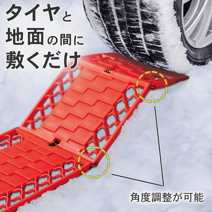 タイヤと地面の間に敷くだけ