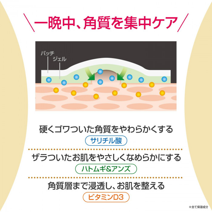 一晩中、角質を集中ケアしザラついたお肌を整える