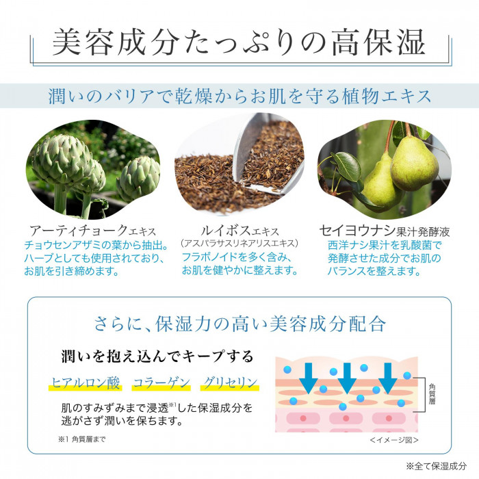 植物エキスや美容成分配合でたっぷり潤う