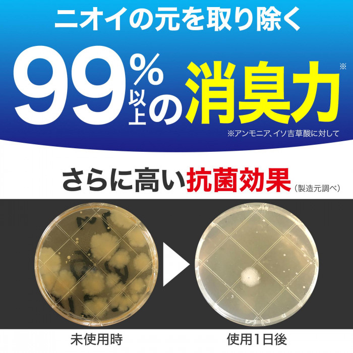 ニオイの元を取り除く消臭力と高い抗菌効果